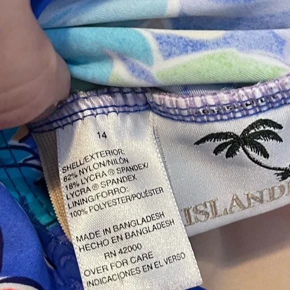 Islander Vintage Hawaiian Print One Piece Bathing Suit - Picture 5 of 6